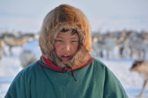 Niño etnia Nenet, Taymyr, Ártico Ruso